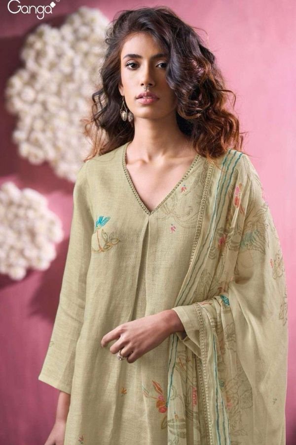Ganga Fashions Florissa S3392 Linen Printed Salwar Suit S3392-C