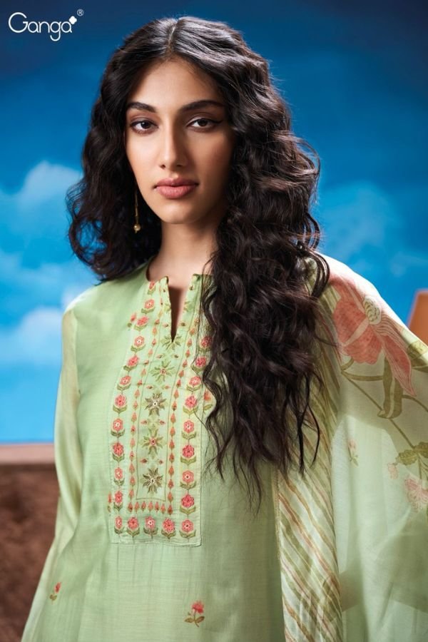 Ganga Fashions Odeta S3316 Silk Unstitched Suit S3316-A