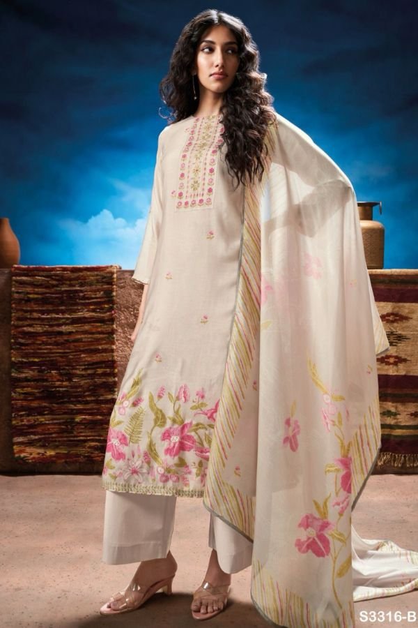 Ganga Fashions Odeta S3316 Silk Unstitched Suit S3316-B