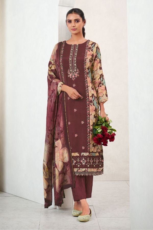 Glossy Simar Shagun Jam Satin Printed Salwar Suit 8033-A