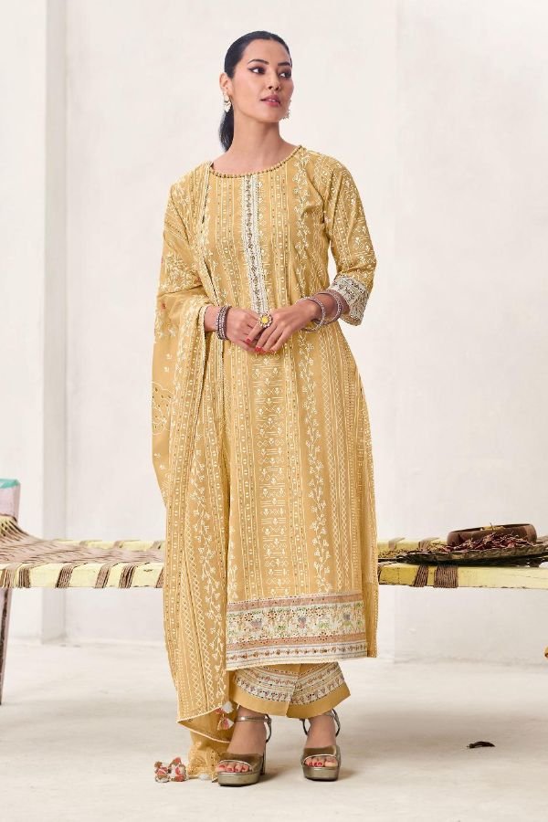 Jay Vijay Prints Achari Cotton Unstitched Salwar Suit 9926