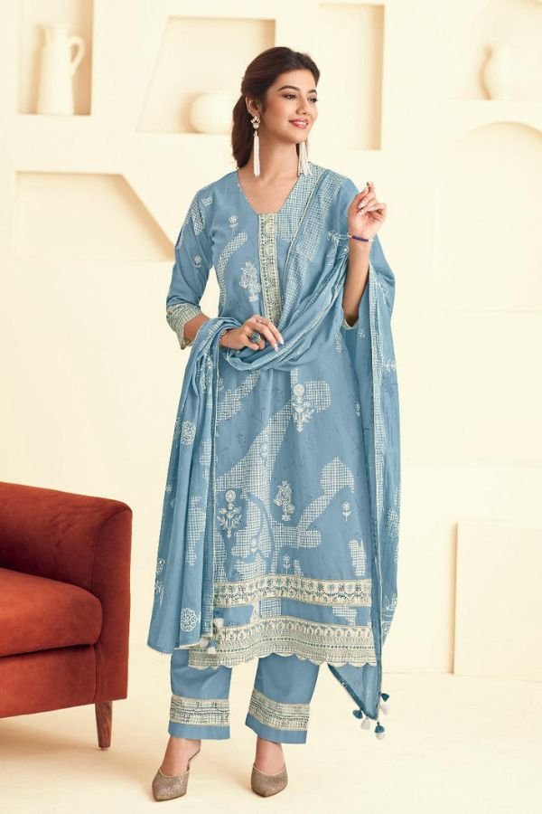 Jay Vijay Prints Forever Girl Cotton Unstitched Salwar Suit 9644