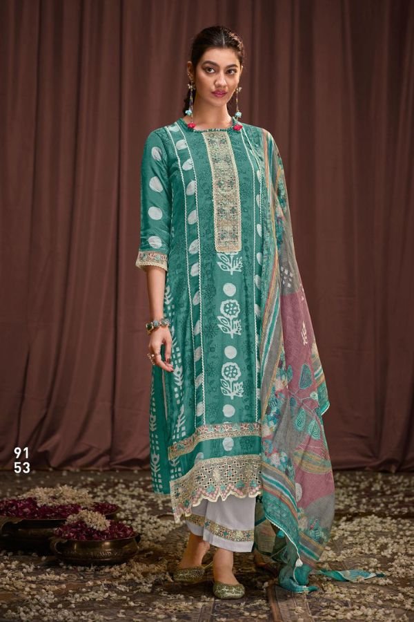 Jay Vijay Prints New & Now 15 Mooga Silk Salwar Suit 9153