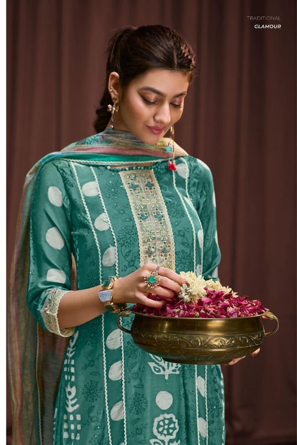 Jay Vijay Prints New & Now 15 Mooga Silk Salwar Suit 9153