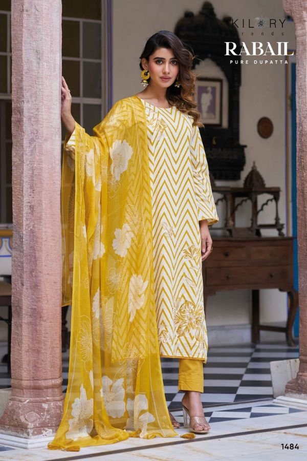 Kilory Trends Rabail Lawn Cotton Printed Salwar Suit 1484