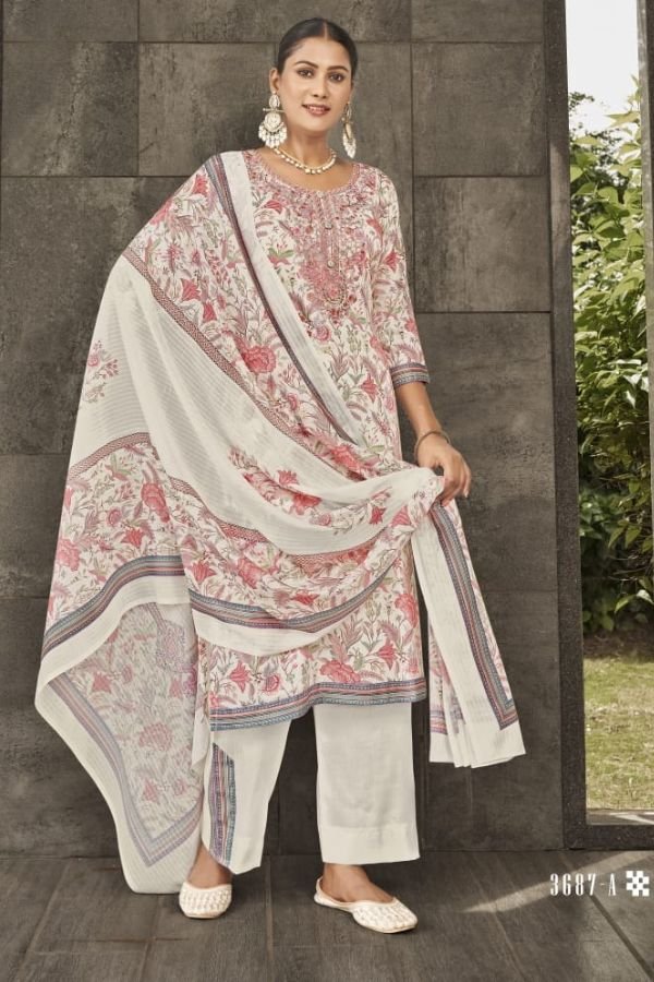 Rivaa Suprita Jam Satin Printed Salwar Suit 3687-A