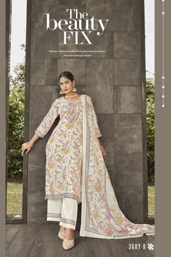 Rivaa Suprita Jam Satin Printed Salwar Suit 3687-B