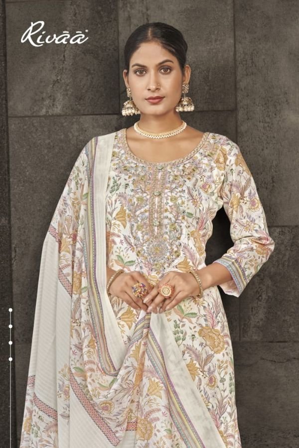 Rivaa Suprita Jam Satin Printed Salwar Suit 3687-B