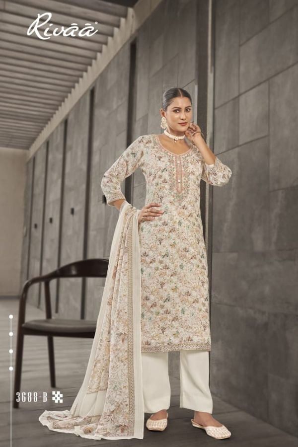 Rivaa Suprita Jam Satin Printed Salwar Suit 3688-B