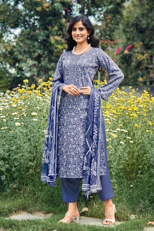 Rupali Fashion Laren Jam Satin Unstitched Ladies Suit 1401