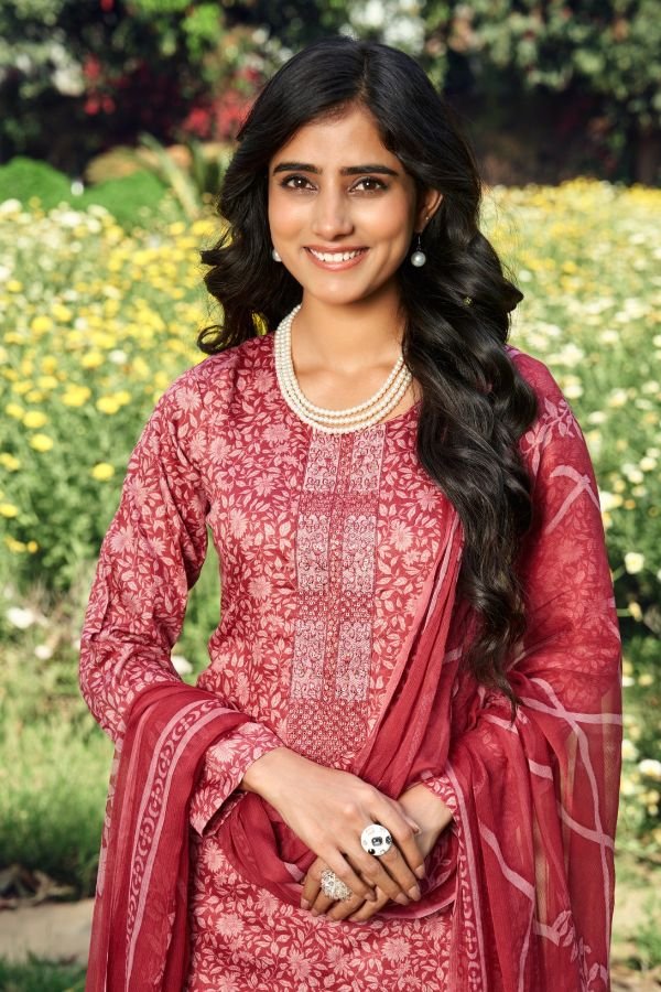 Rupali Fashion Laren Jam Satin Unstitched Ladies Suit 1404