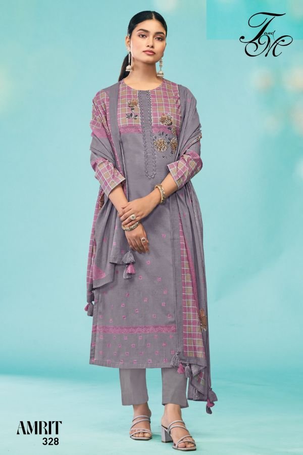 T&M Amrit Cotton Lawn Printed Salwar Suits 328