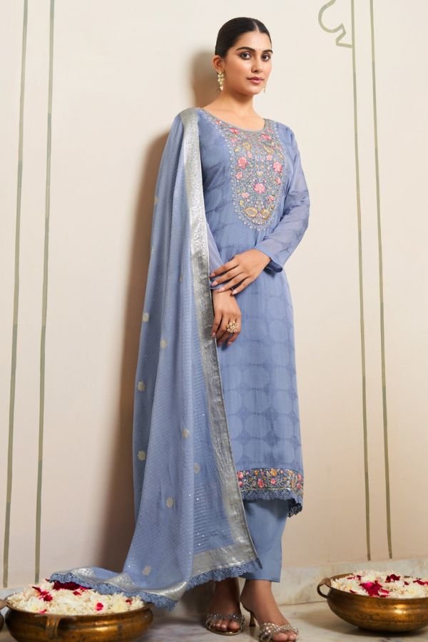 Avon Trendz Gulaabi Organza Silk Salwar Suit 2111