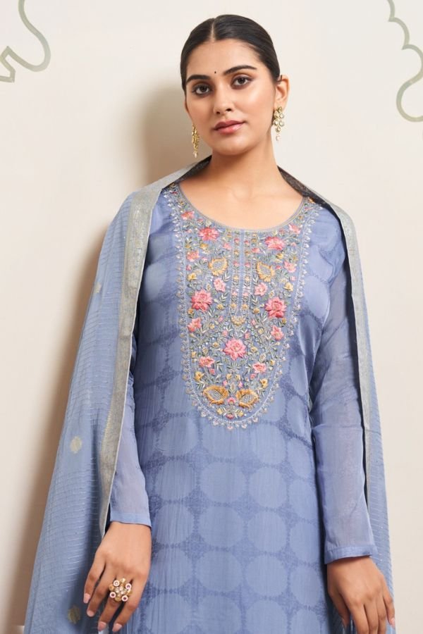 Avon Trendz Gulaabi Organza Silk Salwar Suit 2111