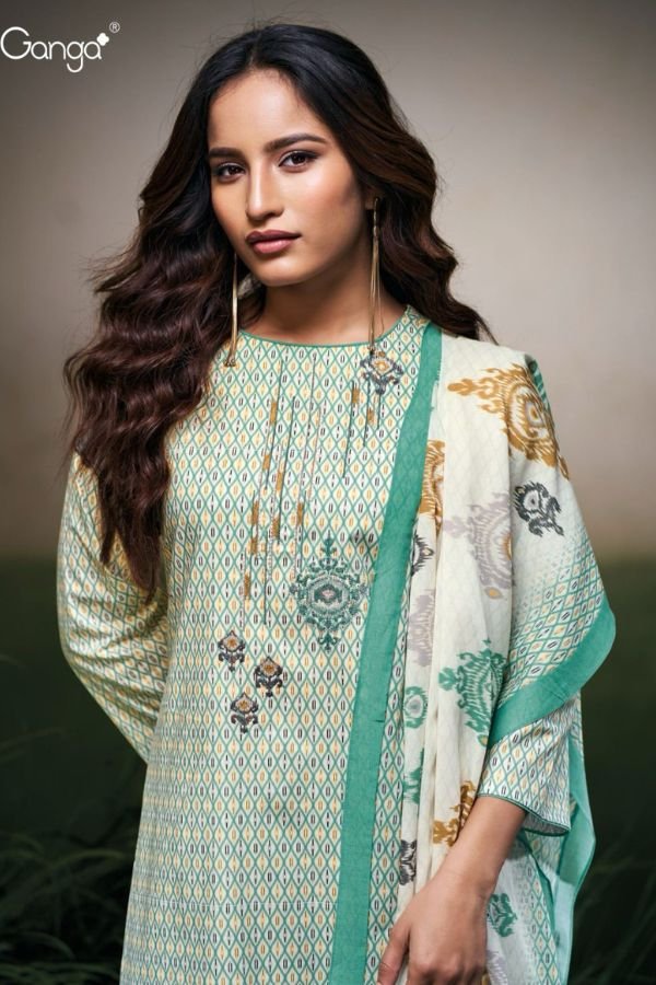 Ganga Fashion Azaria S3478 Cotton Embroidered Salwar Suit S3478-C