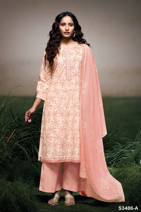 Ganga Fashion Bakita S3486 Cotton Embroidered Salwar Suit S3486-A