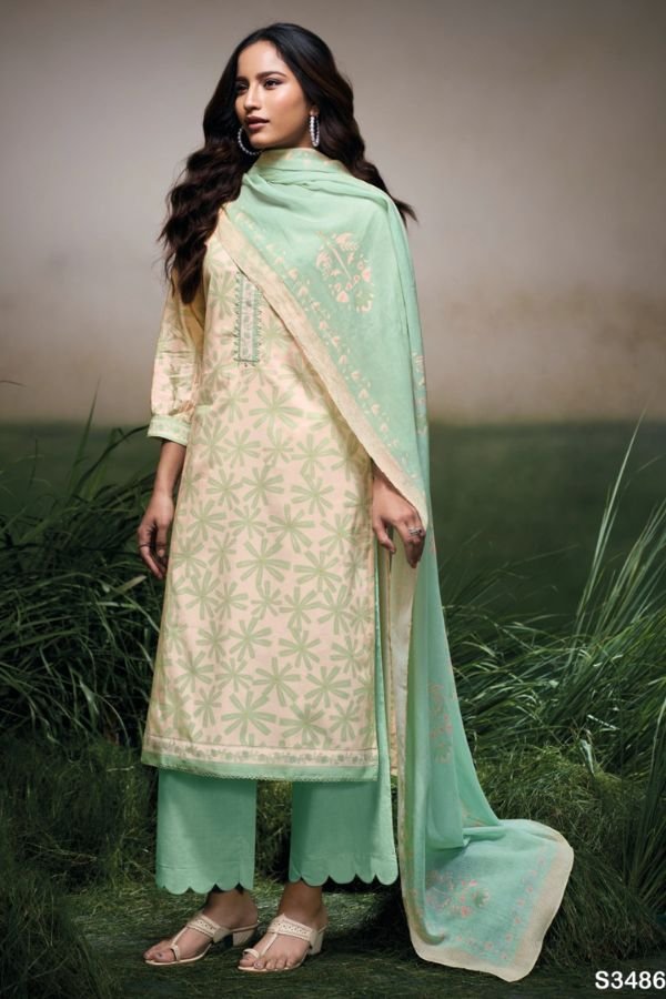 Ganga Fashion Bakita S3486 Cotton Embroidered Salwar Suit S3486-B