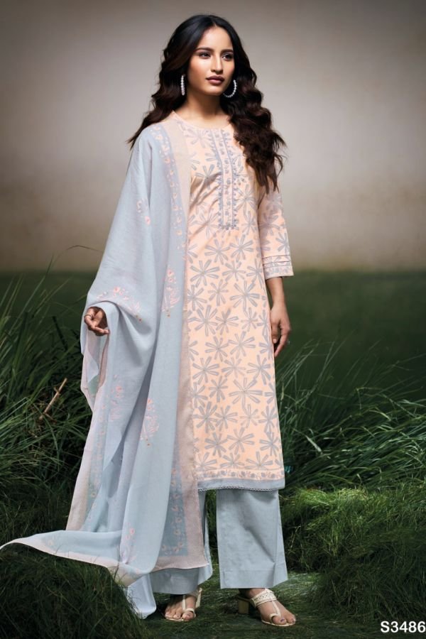 Ganga Fashion Bakita S3486 Cotton Embroidered Salwar Suit S3486-C
