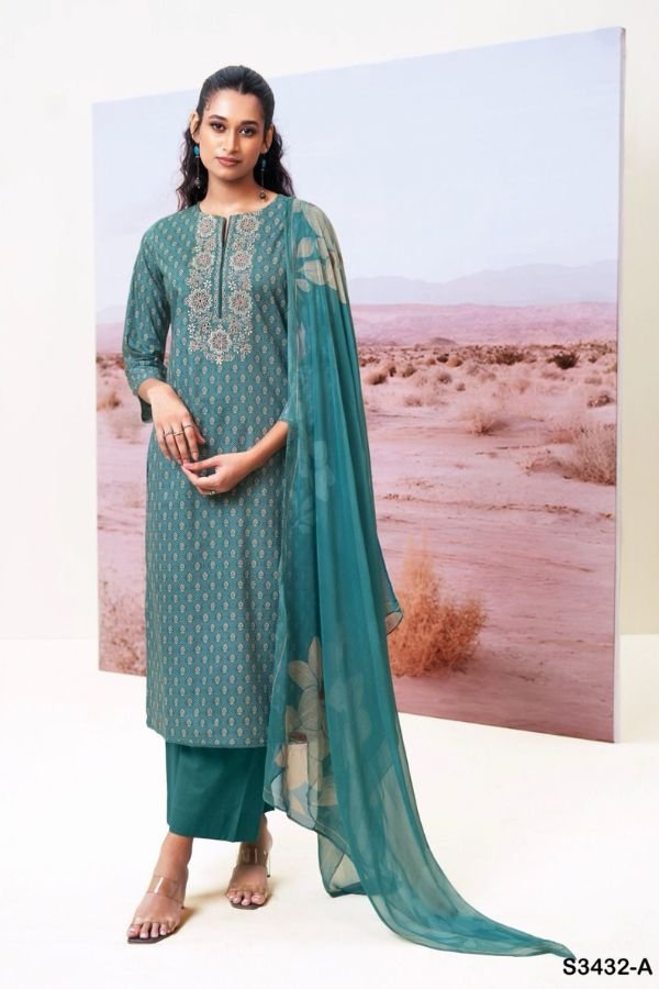 Ganga Fashion Candice S3432 Cotton Embroidered Salwar Suit S3432-A