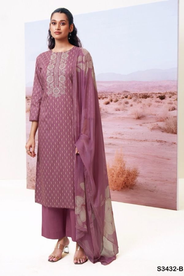 Ganga Fashion Candice S3432 Cotton Embroidered Salwar Suit S3432-B