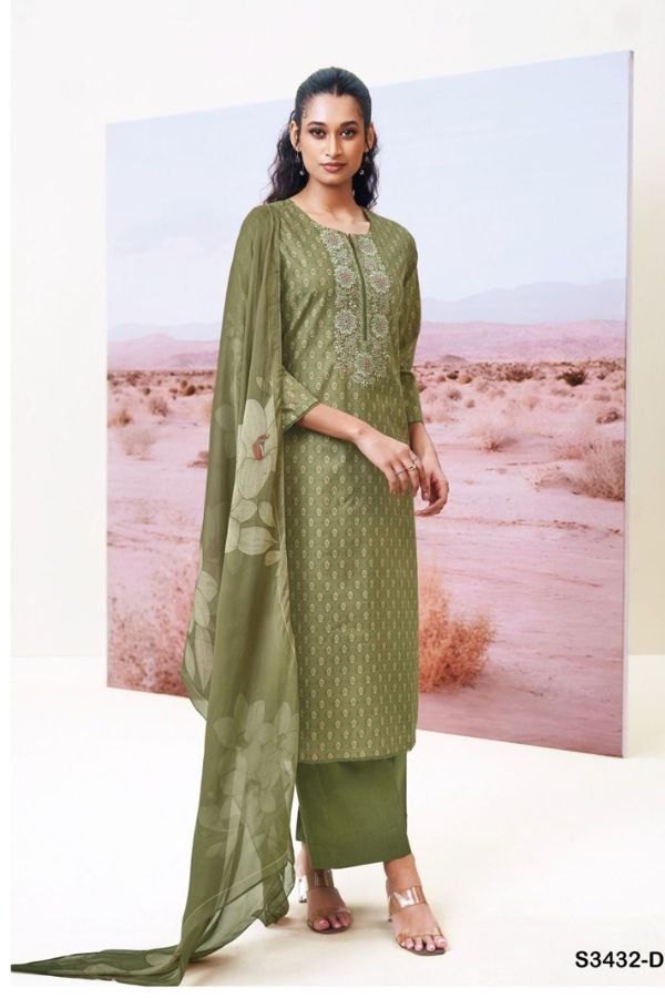 Ganga Fashion Candice S3432 Cotton Embroidered Salwar Suit S3432-D