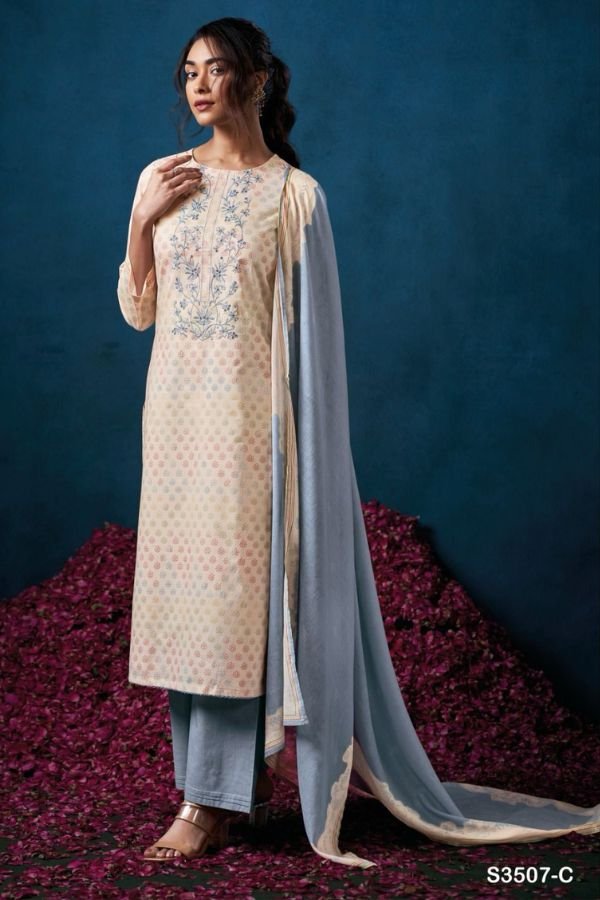 Ganga Fashion Falyn S3507 Cotton Embroidered Salwar Suit S3507-C