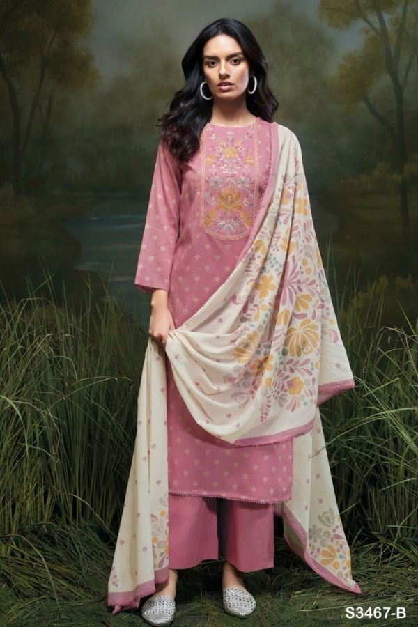 Ganga Fashion Farwa S3467 Cotton Embroidered Salwar Suit S3467-B