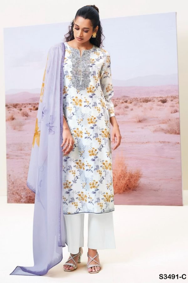 Ganga Fashion Fazeela S3491 Cotton Ladies Salwar Suit S3491-C