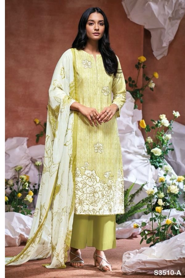 Ganga Fashion Genesis S3510 Cotton Embroidered Salwar Suit S3510-A