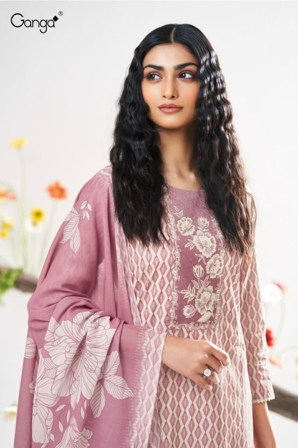 Ganga Fashion Haanya S3477 Cotton Embroidered Salwar Suit S3477-C