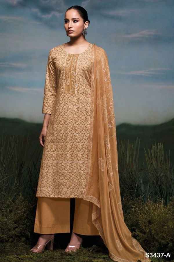 Ganga Fashion Jackie S3437 Cotton Embroidered Salwar Suit S3437-A