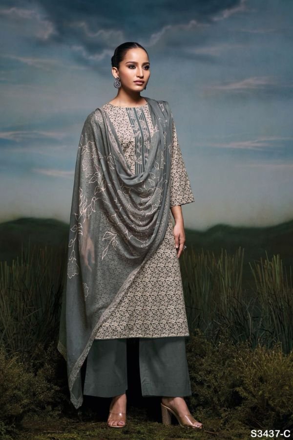Ganga Fashion Jackie S3437 Cotton Embroidered Salwar Suit S3437-C