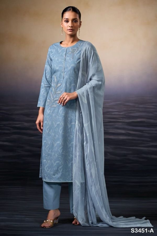 Ganga Fashion Kaczie S3451 Cotton Embroidered Salwar Suit S3451-A