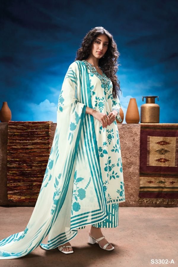 Ganga Fashion Mariska S3302 Cotton Embroidered Salwar Suit S3302-A