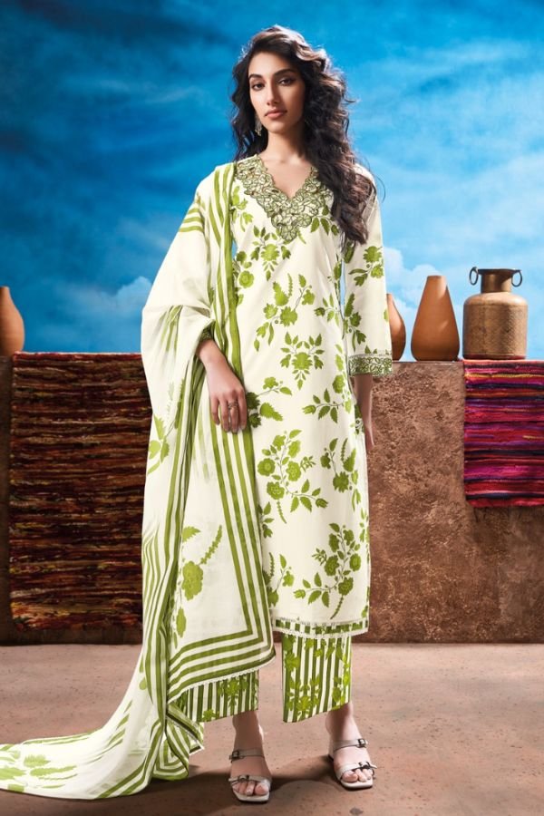 Ganga Fashion Mariska S3302 Cotton Embroidered Salwar Suit S3302-C