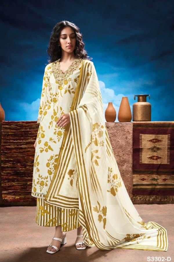 Ganga Fashion Mariska S3302 Cotton Embroidered Salwar Suit S3302-D