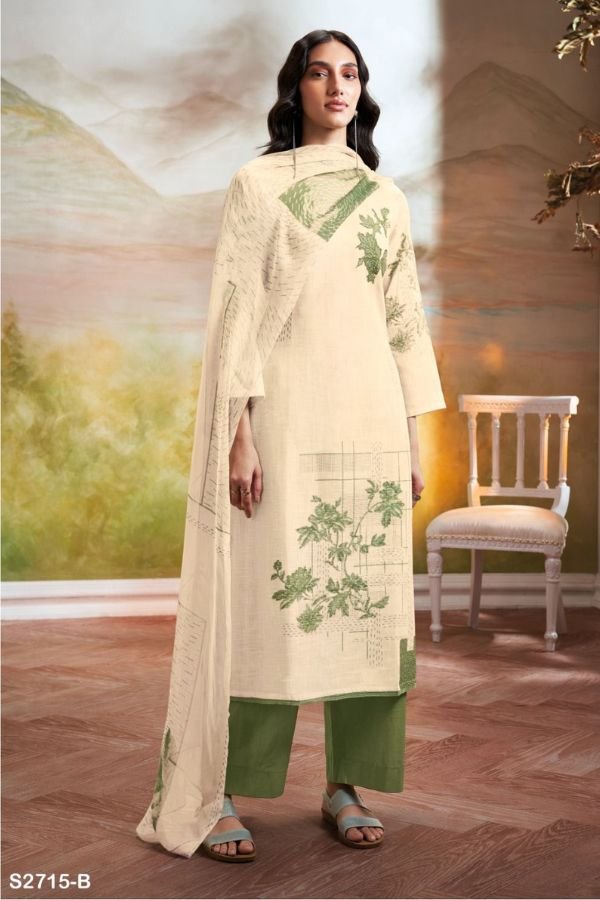 Ganga Fashion Nainika S2715 Cotton Linen Printed Salwar Suit S2715-B
