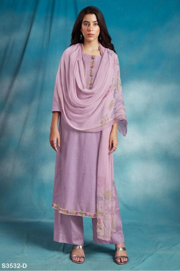 Ganga Fashion Trista S3532 Cotton Linen Salwar Suit S3532-D