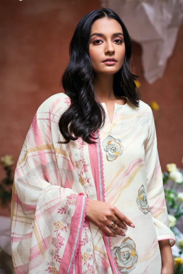Ganga Fashions Camryn S3489 Pure Mal Cotton Unstitched Salwar Suit S3489-C