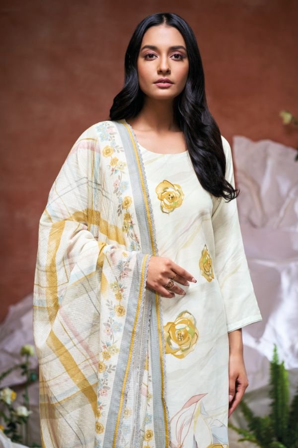 Ganga Fashions Camryn S3489 Pure Mal Cotton Unstitched Salwar Suit S3489-D