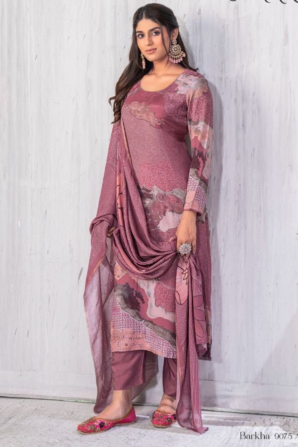 Glossy Simar Barkha Cotton Printed Salwar Suit 9075 A