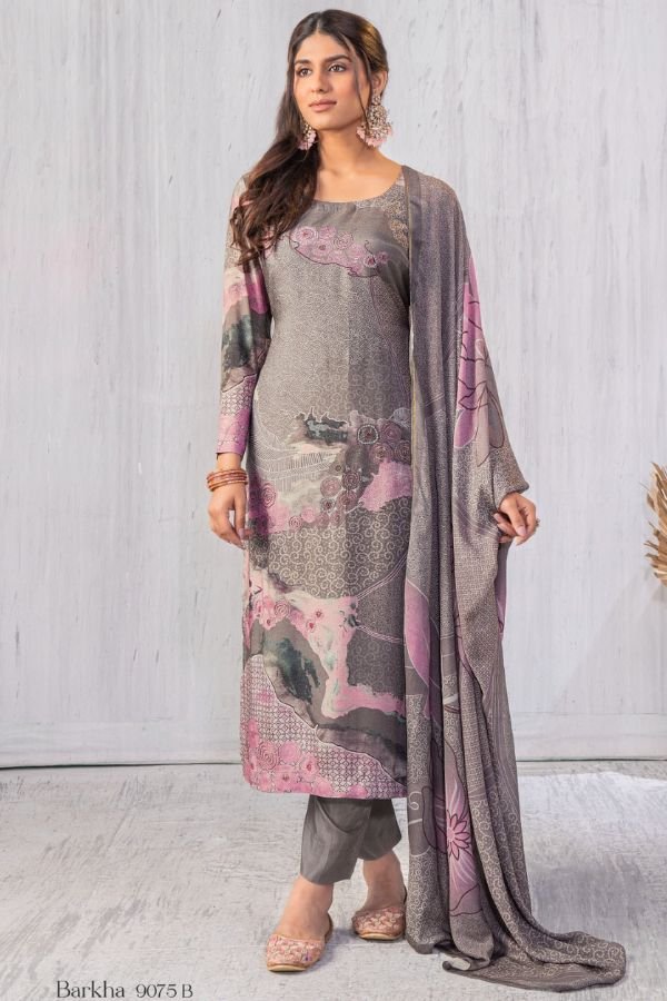 Glossy Simar Barkha Cotton Printed Salwar Suit 9075 B