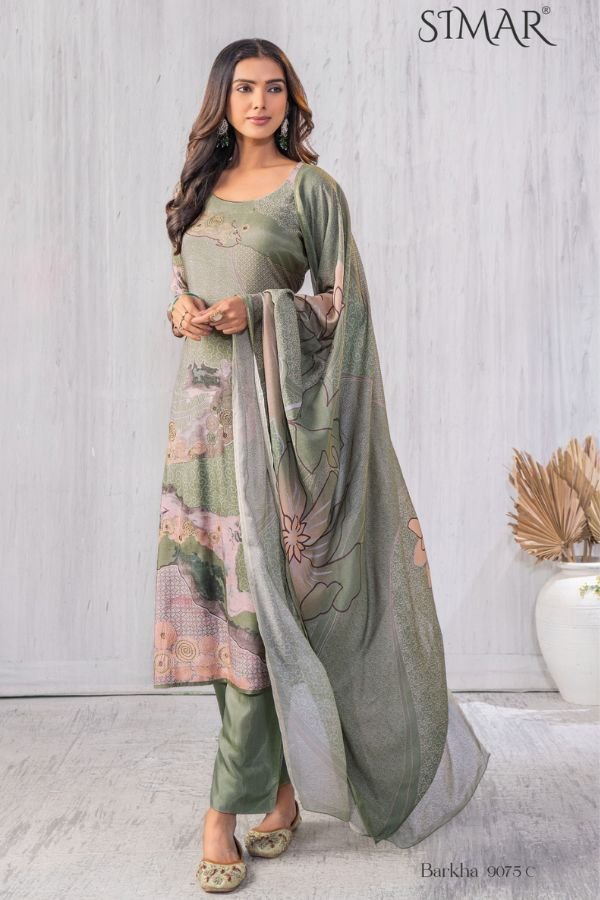 Glossy Simar Barkha Cotton Printed Salwar Suit 9075 C