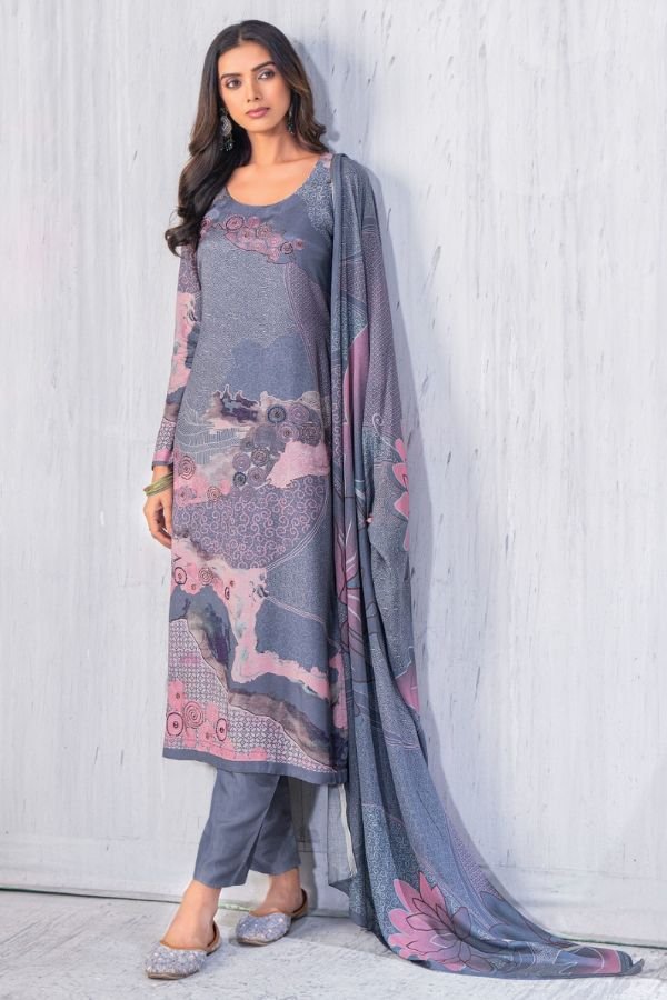 Glossy Simar Barkha Cotton Printed Salwar Suit 9075 D
