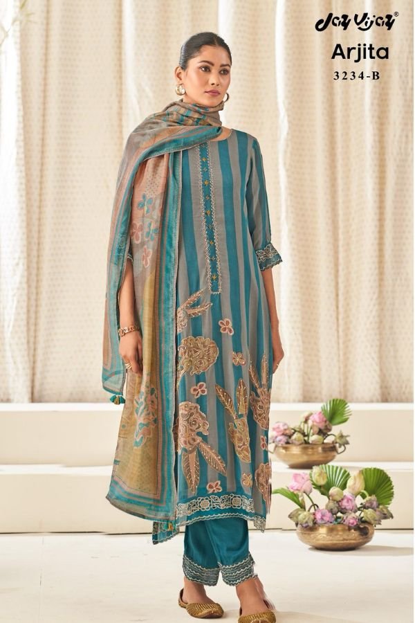 Jay Vijay Prints Arjita 3234 Georgette Printed Salwar Suits 3234-B