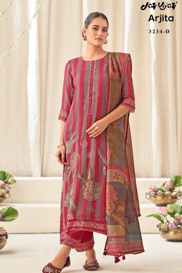 Jay Vijay Prints Arjita 3234 Georgette Printed Salwar Suits 3234-D