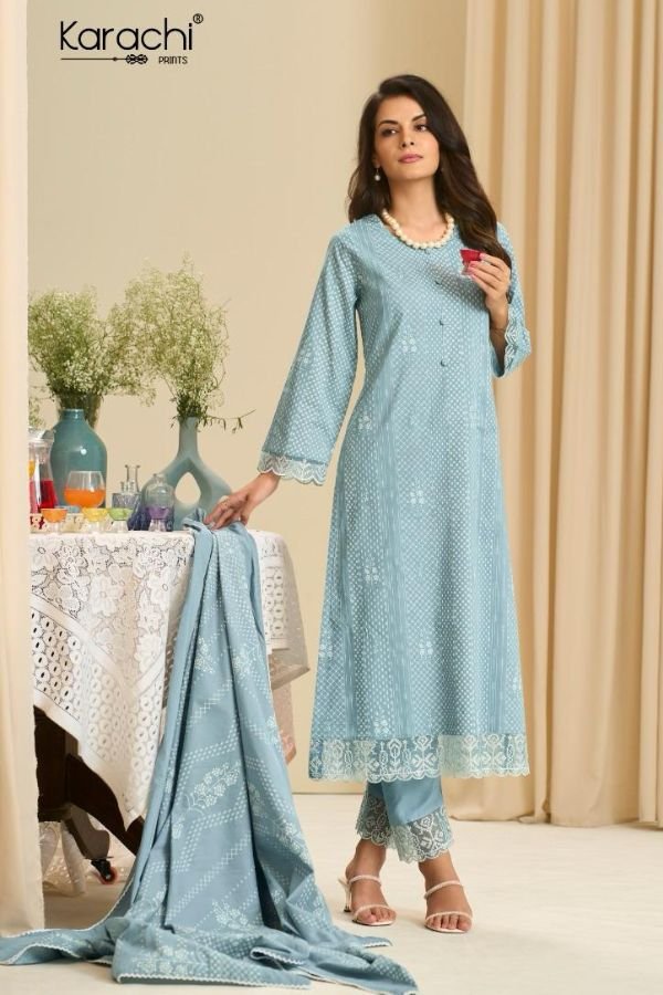 Kesar Karachi Ibadat-2 Pure Cemric Cotton Printed Suit 93002