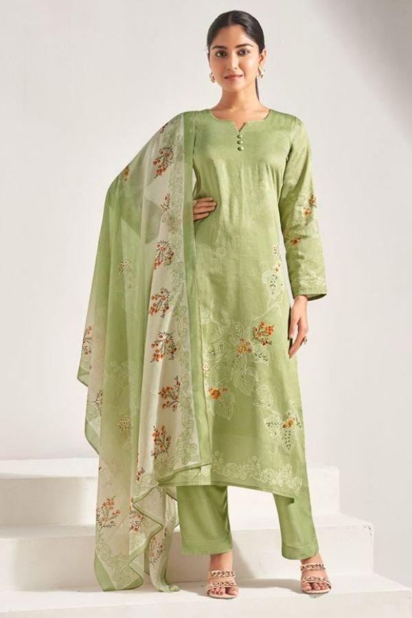 Kesar Karachi Jhalak Jam Silk Printed Salwar Suit 2501