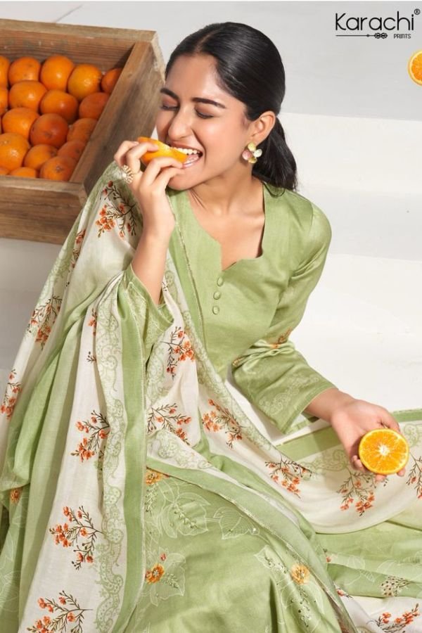 Kesar Karachi Jhalak Jam Silk Printed Salwar Suit 2501