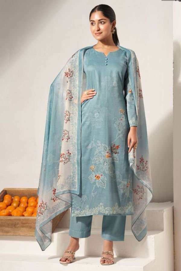 Kesar Karachi Jhalak Jam Silk Printed Salwar Suit 2504